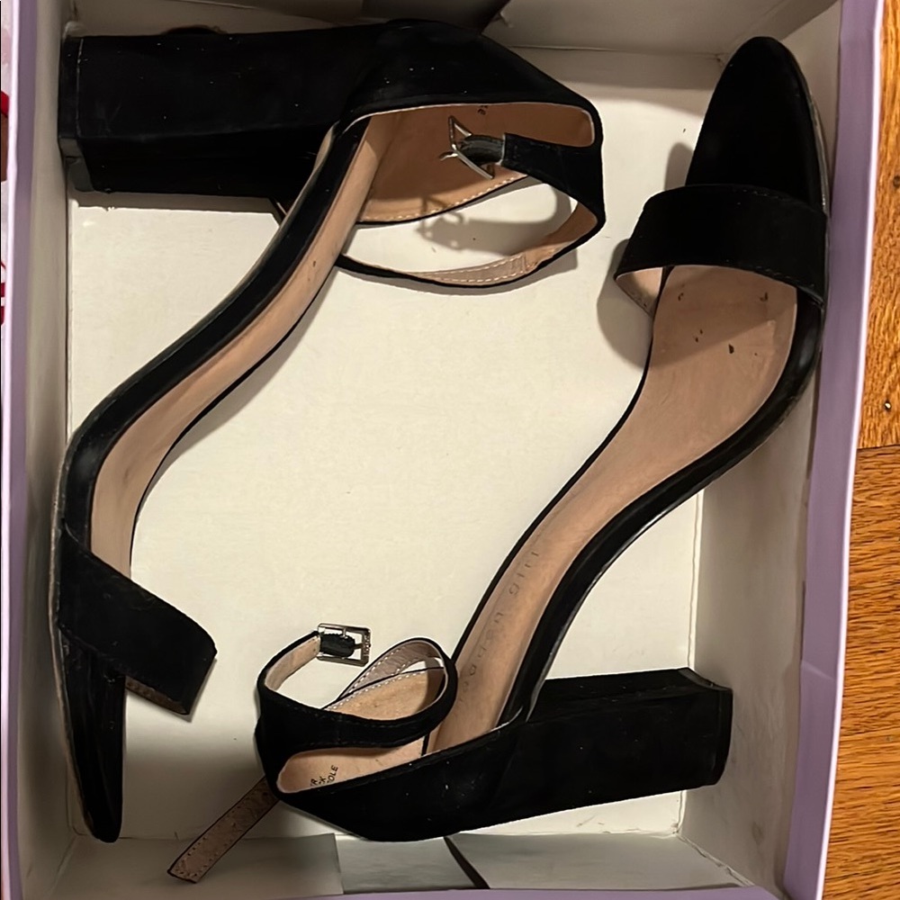 Macy's Black Heels with Ankle Strap and Black Heel